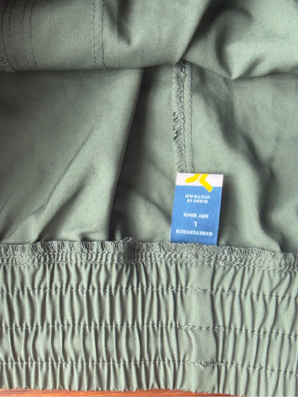 Women's Olive Green Drawstring Cargo Shorts - Picture 2 of 4